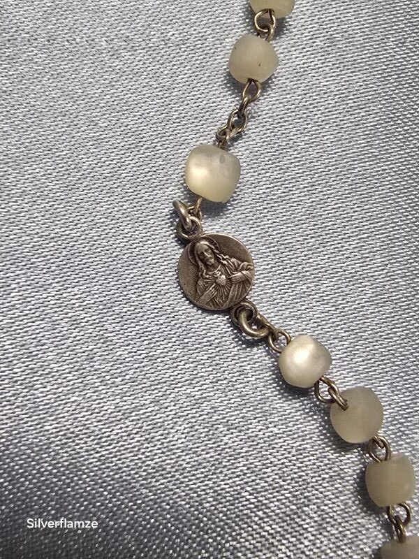 Childs Catholic Rosary Sterling Silver Beads