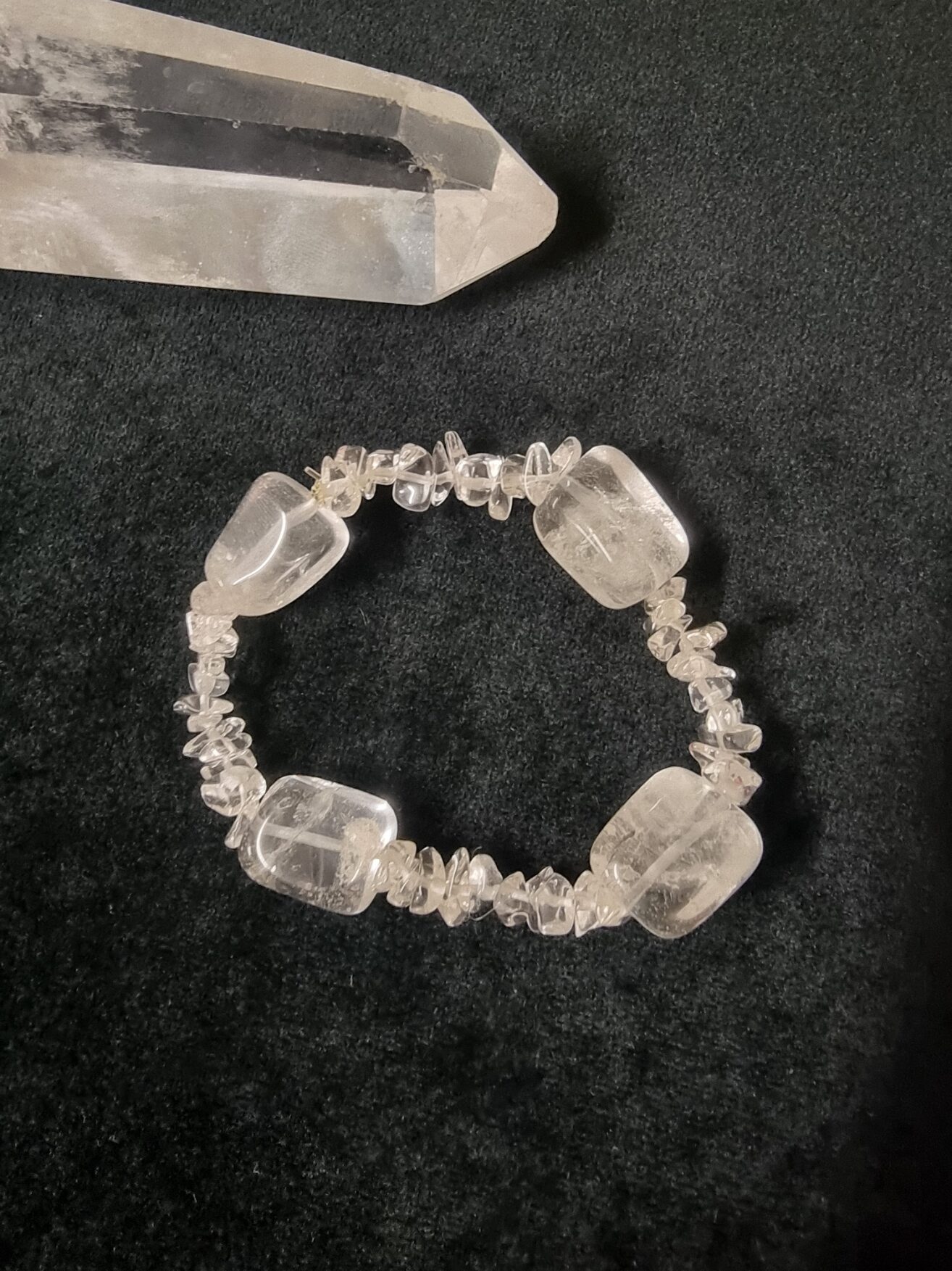 Clear Quartz Bead Stretch Bracelet