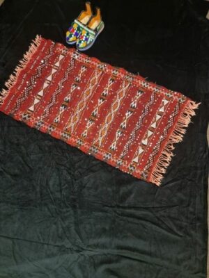 Red Moroccan Berber Handwoven Mat