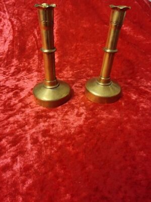 1900’s Antique Brass Fluted Candle Holders