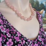 Rose Quartz Crystal Chandelier Bead Necklace