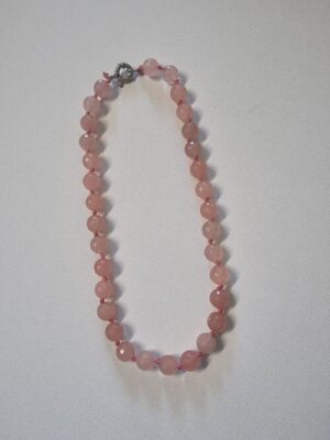 Rose Quartz Crystal Chandelier Bead Necklace