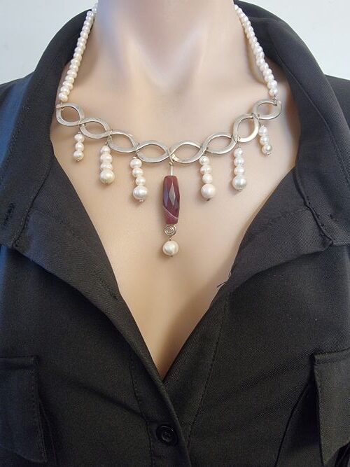 Sterling Silver and Pearl Necklace