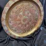 Copper Silver Inlay Antique Arabic Tray