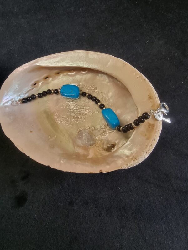 Turquoise Gem & Sterling Silver Forged Cross Necklace Set - Image 5