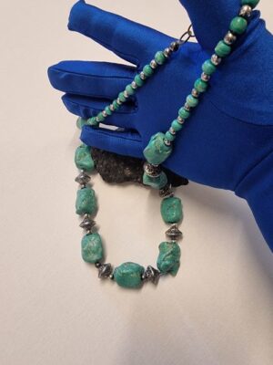 Genuine Vintage Blue Turquoise Nugget Necklace