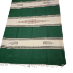 Handmade Green Creme Black Wool Moroccan Mat