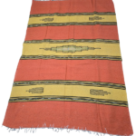 Handmade Moroccan Wool Orange Yellow Black Mat
