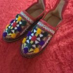 Red Moroccan Pom Pom Moccasin Shoes
