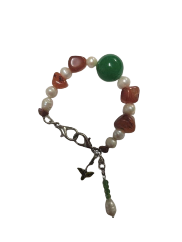 Emerald Agate Pearl bracelet