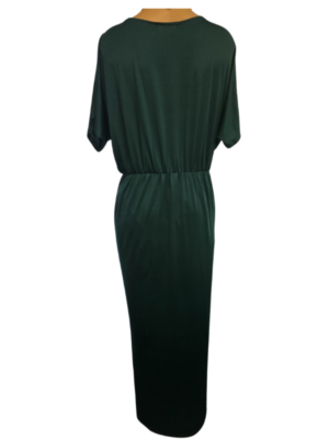 Emerald Green Stretch V Neckline Dress