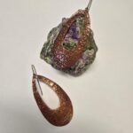 Copper Hoop Embossed Handmade Earrings