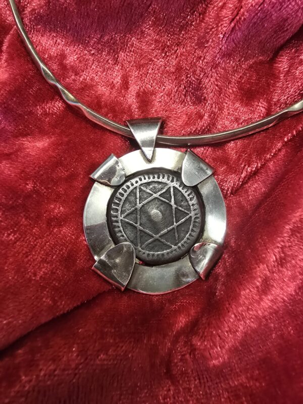 Star of David Coin Sterling Silver Collar Necklace - Image 3