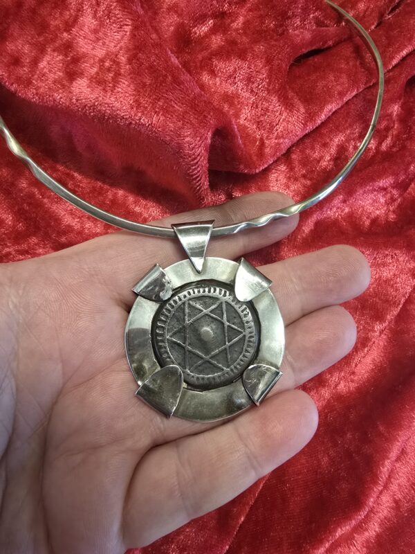 Star of David Coin Sterling Silver Collar Necklace - Image 4