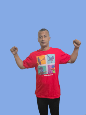 Australian Birds Red Cotton Tshirt