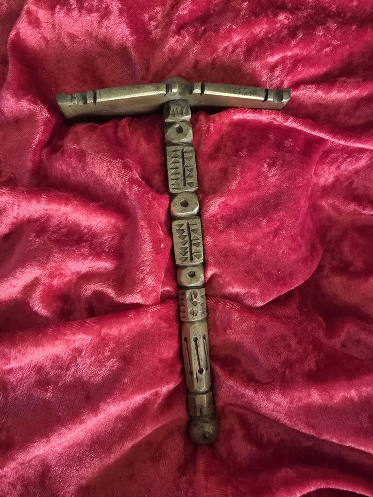 Antique Brass Engraved Sugar Hammer