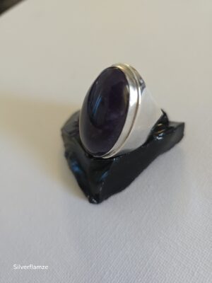 Amethyst Sterling Silver Cabochon Ring