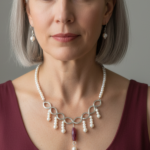 Freshwater Pearl Sterling Silver Infinity Necklace