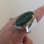 Green Aventurine Cabochon Sterling Silver Ring
