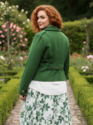 Green Wool Mix Vintage Blazer Jacket Size 16