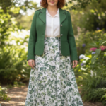 Green Wool Mix Vintage Blazer Jacket Size 16