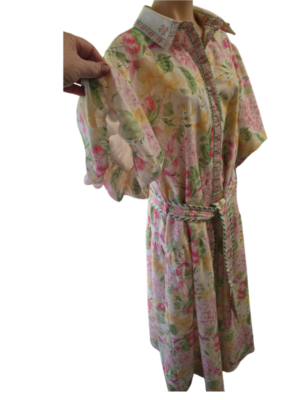 Pretty Floral Linen Garden Dress Size 18