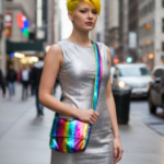 Designer Rainbow Crossbody Stretch Bag