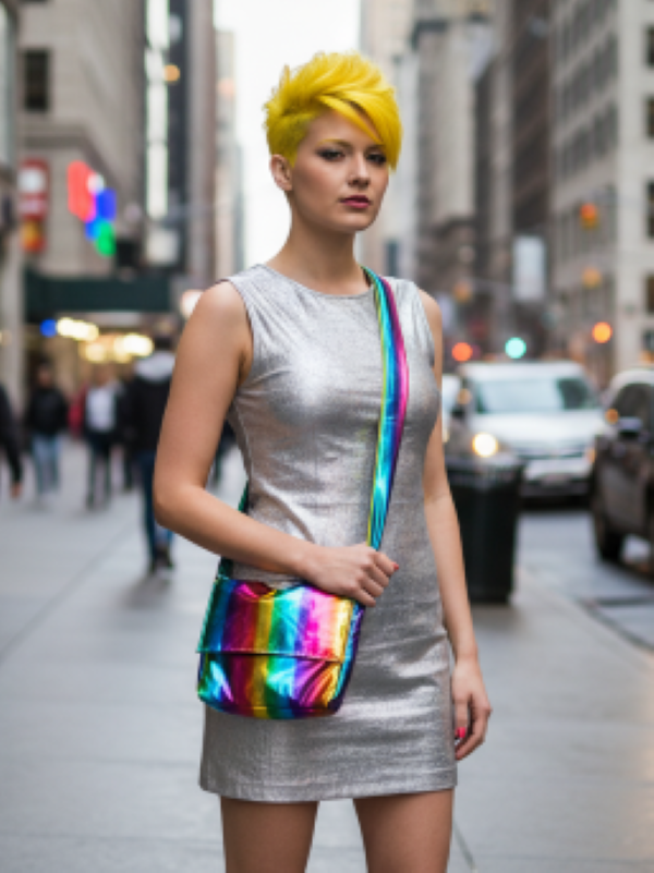 Rainbow handmade crossbody bag