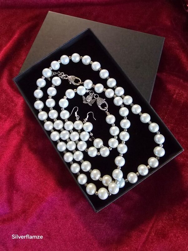 Faux Pearl Handmade Necklace Set