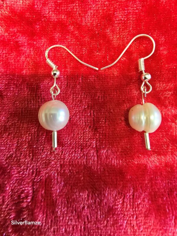Freshwater Genuine Pearl Hook Earrings - Image 3