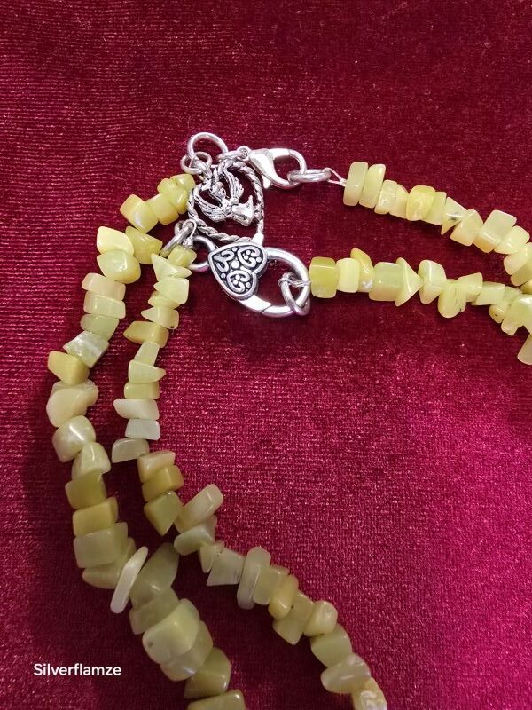Lemon Jade Crystal Feather Beaded Necklace