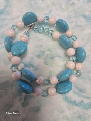 Blue Turquoise Howlite Bead Bracelet