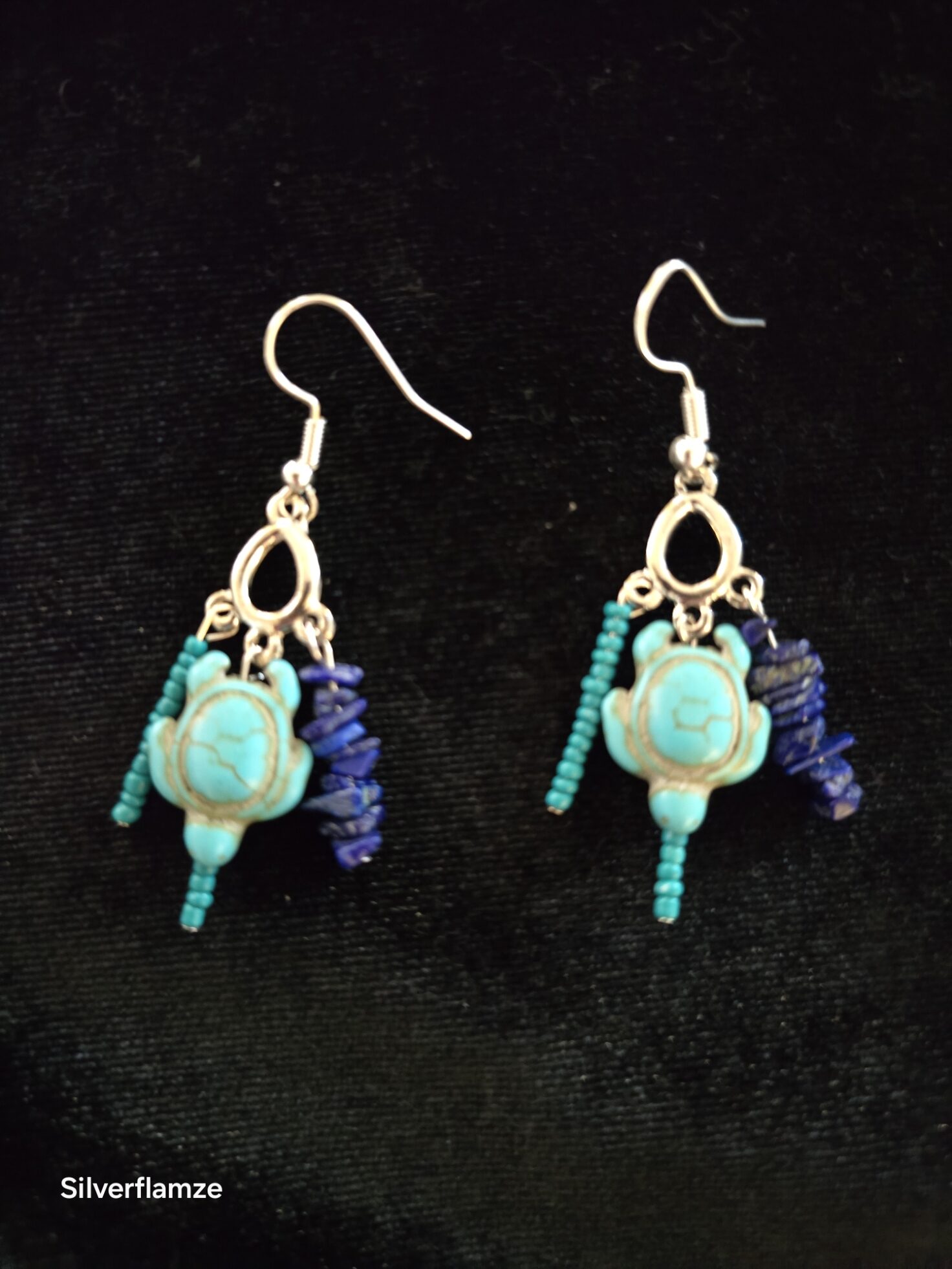 Turtle Lapis Clay Shell Bead Necklace set