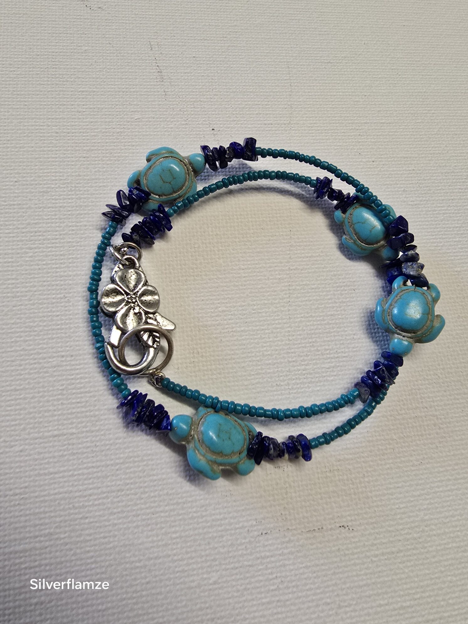 Turtle Lapis Clay Shell Bead Necklace set