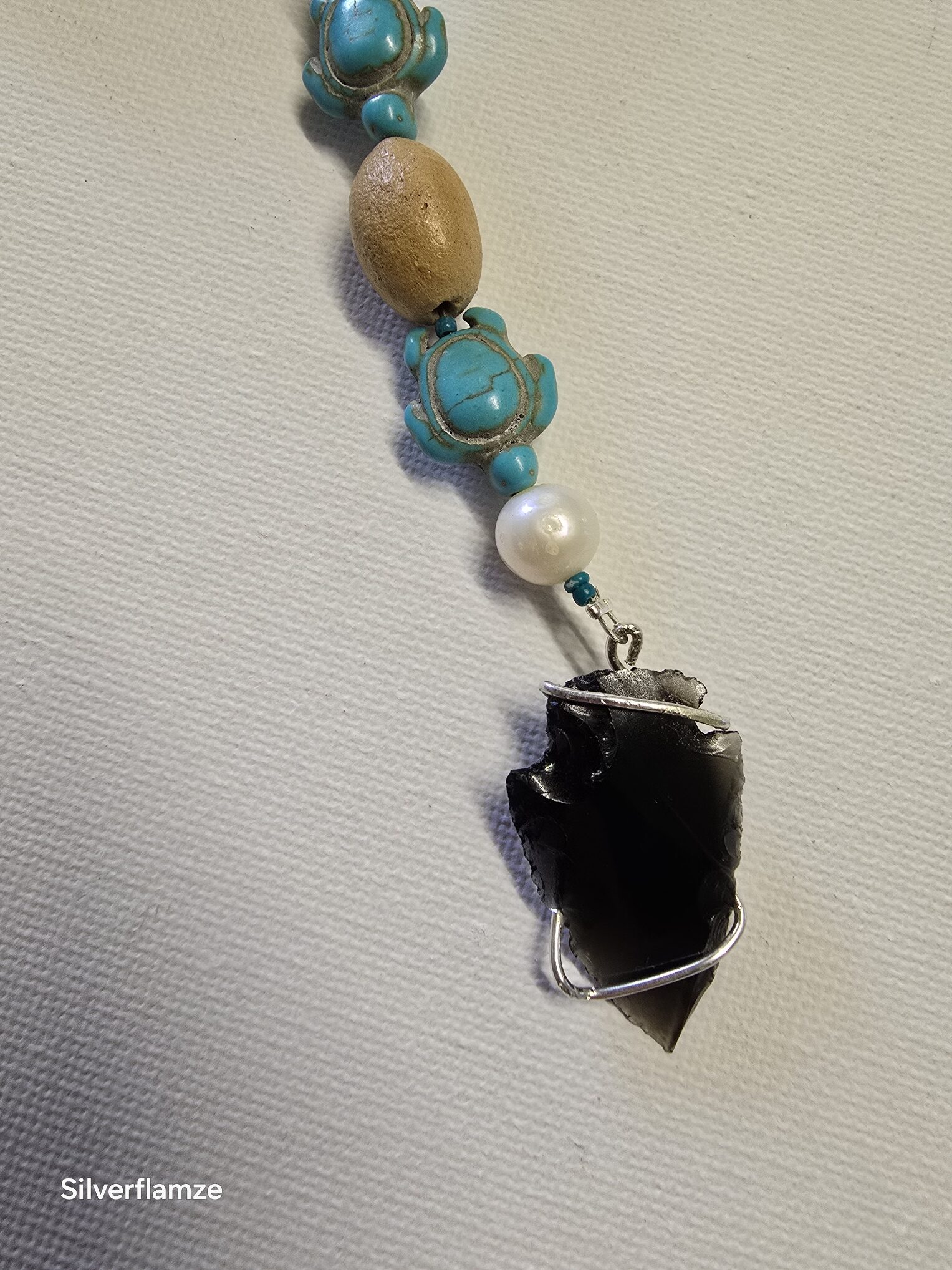 Turtle Lapis Clay Shell Bead Necklace set