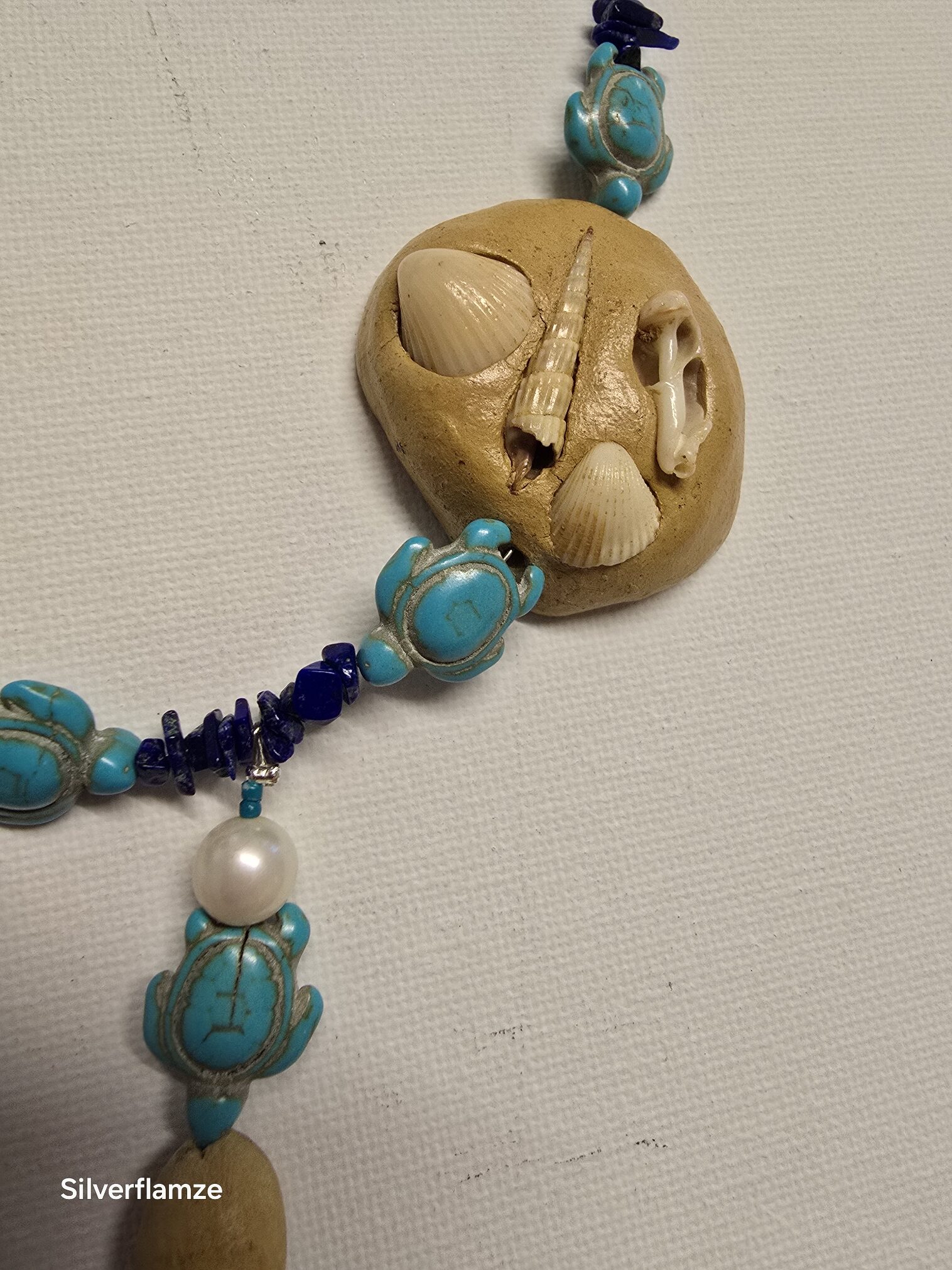 Turtle Lapis Clay Shell Bead Necklace Set - Image 8