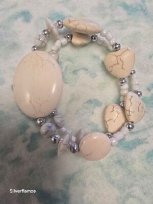 White Howlite Stone Bead Bracelet