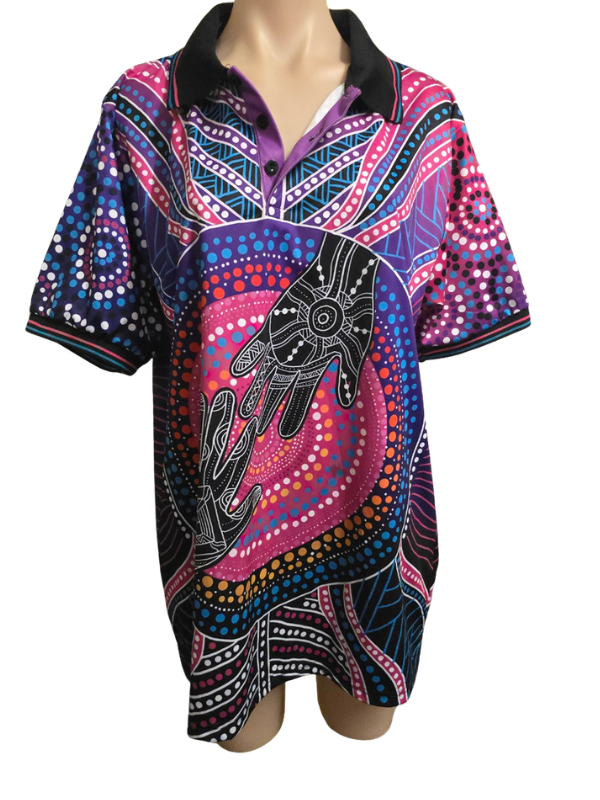 Gwiyaala Art pink Unisex polo x large