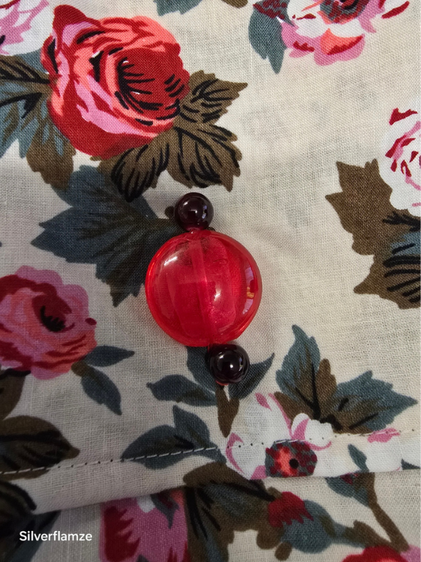 Red Rose Cotton Crossbody Handmade Bag - Image 4
