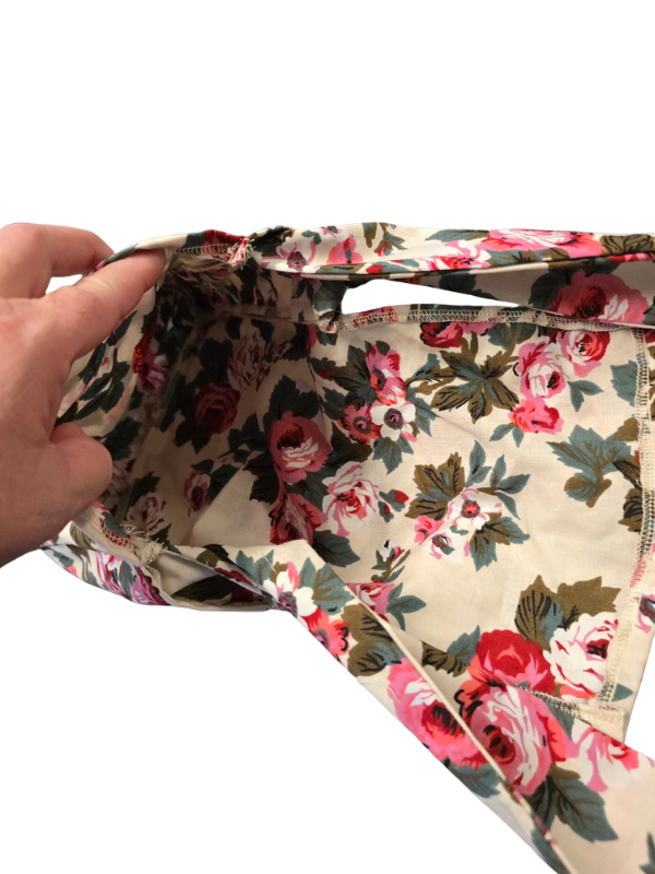 Red Rose Cotton Crossbody Handmade Bag