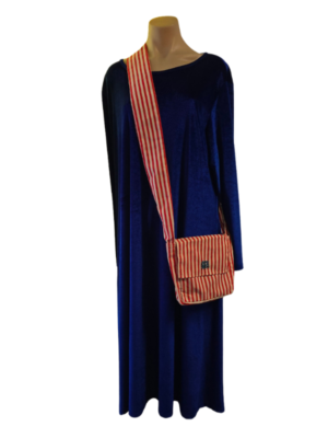 Red Stripe Crossbody Handmade Bag